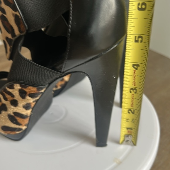 Calvin Klein Sonia Leopard Hair Calf Leather Elastic Platform Stilettos Women’s - Picture 10 of 16